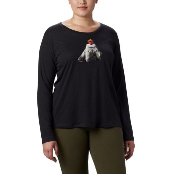Columbia Ženske Majice S Kapuljačom - Ruby Falls Long Sleeve Plus Size Crne | HJBP-63150